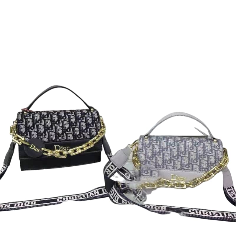 CD Bag -Grey/Black with Gold Chain - Fragrance Deliver SA